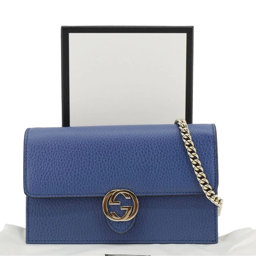 Gucci Dollar Calfskin Chain Wallet